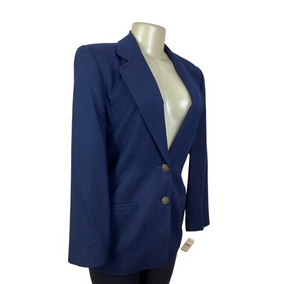 Talbots Womens Navy Blazer Long Sleeve Two-Button Closure Lined Sz 4 - New - Picture 3 of 8